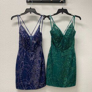 Navy Short Homecoming Dress